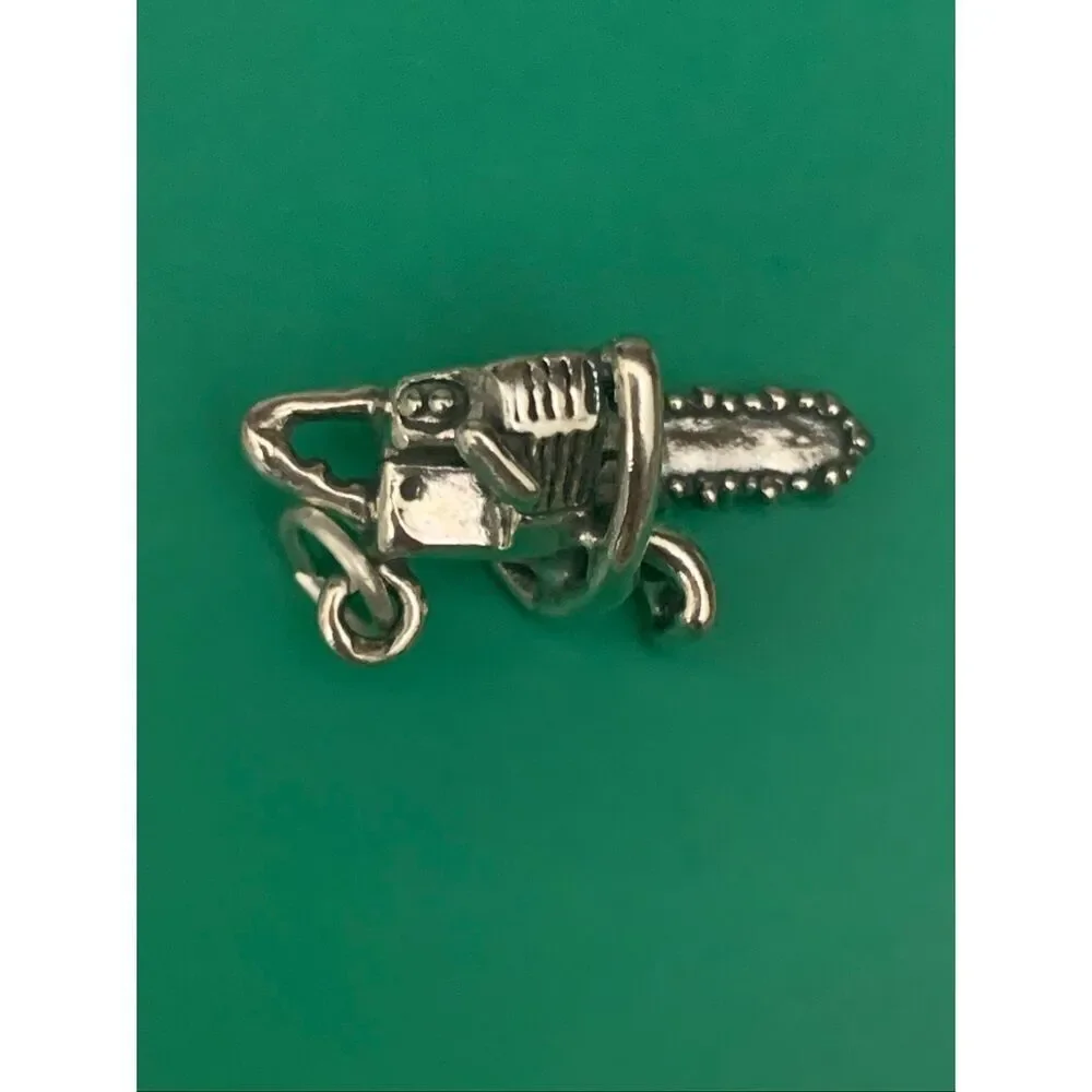 .925 Garden Chainsaw Sterling Silver Jewelry Charm #tools #UNIQUE tool